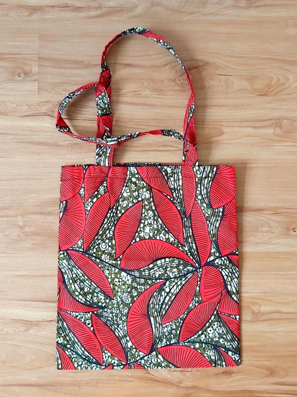 Fair Trade Red Leaves Tote Bag